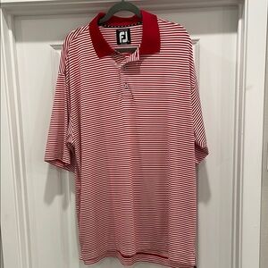 FootJoy Men's Red Striped Polo Shirt